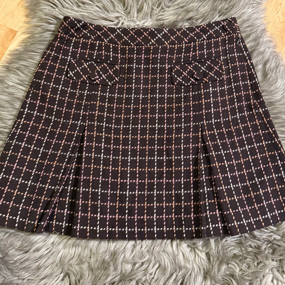 LOFT Ann Taylor (100% wool) Fully Lined Sexy A-Line Mini Skirt; EXC Cond